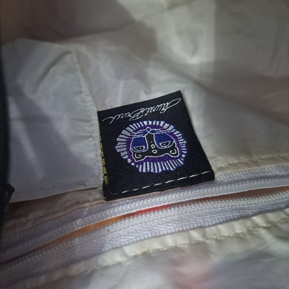 NWT Laurel Burch Cat Parrot Canvas Drawstring Tote Bag 12x14x8 Bag Charm READ - Picture 6 of 9